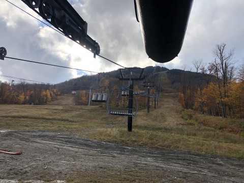 Chairlift showing actual load testing 